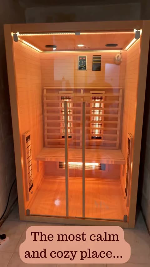 Sauna infravermelha acesa